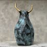 Abstract Bull With Gold Accents - Patinated Bronze Image 9