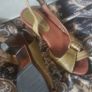 LEATHER Wooden Heeled Buckle Strap Sandals Image 3