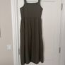Khaki cotton spring/summer midi dress - size 10 Image 2