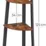 Corner Shelf, Storage Rack, Bookcase, 4-Tier Ladder Shelf, Easy Assembly, Sturdy Steel Frame, for Living Room, Bedroom, Industrial Style, Rustic Brown and Black Image 3