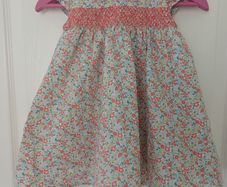 Baby Girls M&S Cotton Floral Smock Dress Age 9-12 months