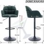 Bar Stools Set of 2 Velvet Adjustable Height 360 Rotatable Image 2