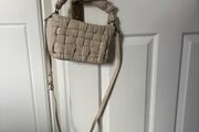 Mango cream beige pleated woven bag crossbody