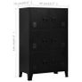 Filing Cabinet with 6 Doors Industrial Black 75x40x120 cm Steel Image 7