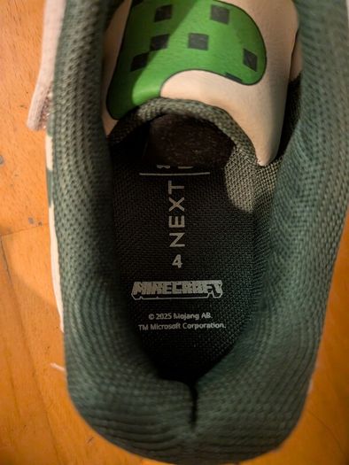 Minecraft Trainers Runners Boys size 4 New and Unworn