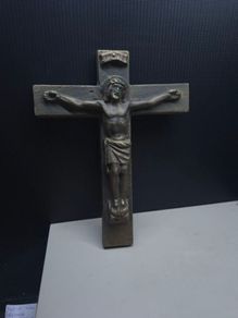 Large Early 20th Century Irish Bronze Crucifix Made in Eire