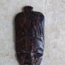 Handcarved Wooden Tribal Mask with Elephant Carving Image 3