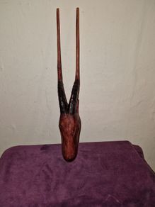 Hand carved Antelope wooden head