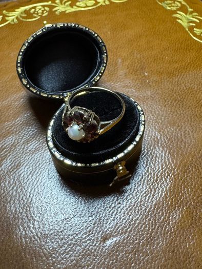 9ct Pearl & Garnet Cluster Ring