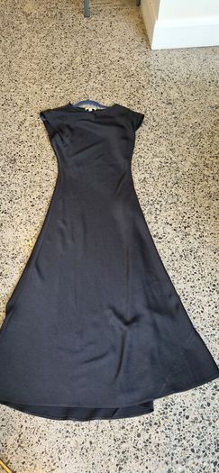 COS black satin bias cut dress