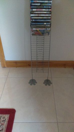 Dvd Holder - Metal With 'feet' - Holds Over 40 Dvds