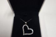Sterling Silver Cubic Zirconia Heart Pendant necklace