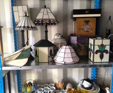 Stained glass shades and lamps