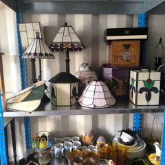 Stained glass shades and lamps