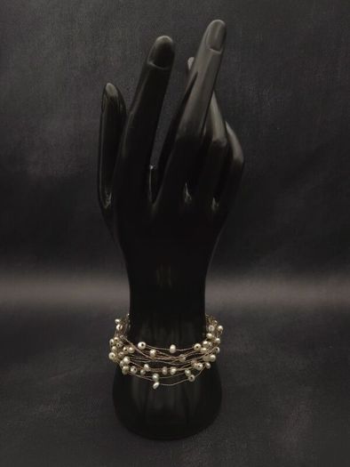 Vintage 925 Sterling Silver & Freshwater Pearls Bracelet
