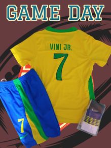 Brazil (vini Jr 7) Kids Full Kit , Size 10/11