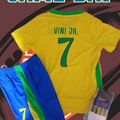Brazil (vini Jr 7) Kids Full Kit , Size 10/11