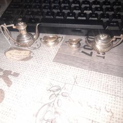 Beautiful Set of 4 Antique Silver Hallmarked Miniture Set, postage available or collection on all my items