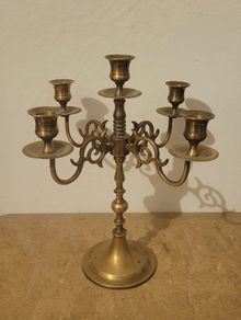 Antique brass candleabra