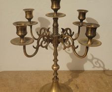 Antique brass candleabra