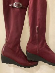 Pilar Abril Red wedge Boots