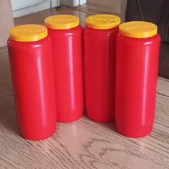 4 x Large Red Memorial or Grave Candles
