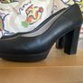 UNISA Black Leather Court Heels Image 3