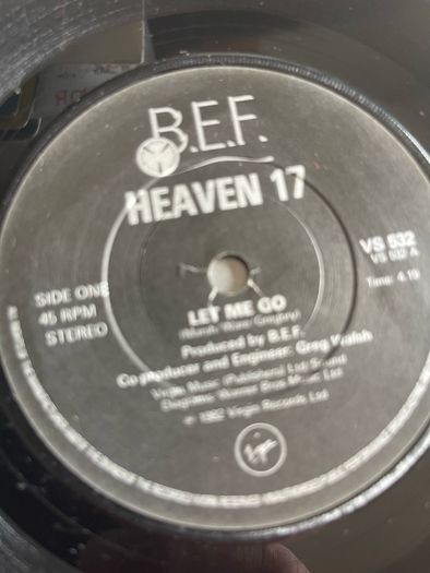 Heaven 17 let me go picture sleeve vinyl record single in vg+ condition
