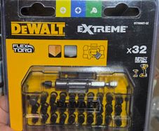 DEWALT Extreme 6.35mm Hex Shank Mixed Impact Torsion Screwdriver Bit Set 32 Pcs