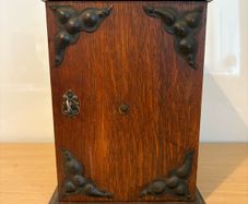 Antique Art Noveau Edwardian period oak petit tabacco cabinet c1900.