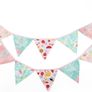 FREE P&P Floral Bunting banner, 10.8 Feet Vintage Cloth Shabby Chic Flag Garlands, 12PCS Double Sided Fabric Triangle Pennants for Vintage Themed Wedding Afternoon Tea Garden Party Image 3