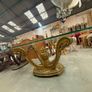 Old glass topped gilt table Image 3