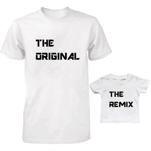 Funny Cute Daddy and Baby Matching T-Shirts Set - the original-the remix