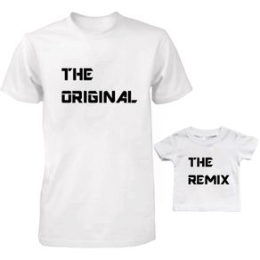 Funny Cute Daddy and Baby Matching T-Shirts Set - the original-the remix