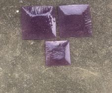 3x purple glass plates