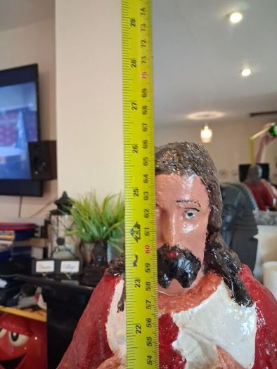 Stunning vintage hand-painted Sacred Heart of Jesus statue