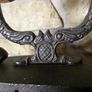 Antique Heavy Solid Coal Charcoal Ironing Iron With Rooster Catch Image 2