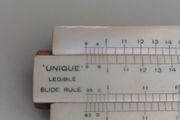 Vintage "Unique" Legible Slide Rule Model 95 C with Original Box  Made in England