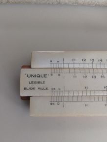 Vintage "Unique" Legible Slide Rule Model 95 C with Original Box  Made in England