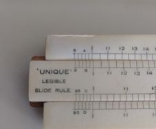 Vintage "Unique" Legible Slide Rule Model 95 C with Original Box  Made in England