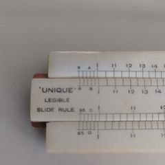 Vintage "Unique" Legible Slide Rule Model 95 C with Original Box  Made in England