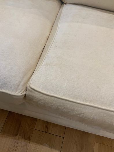 9 foot cream velvet sofa