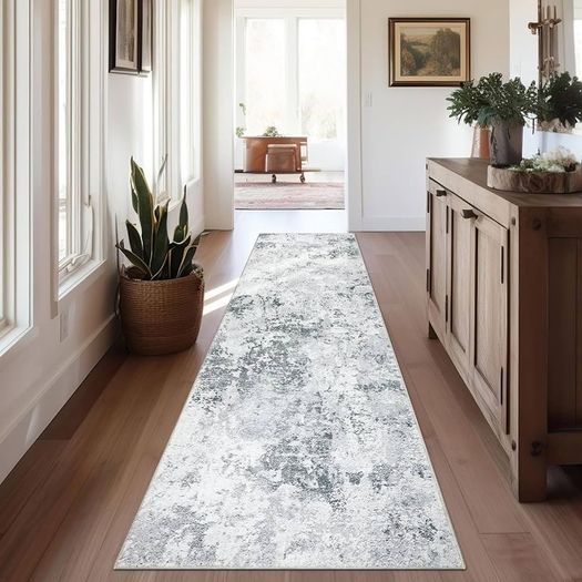 MULTIPLE SIZES AVAILABLE | Abstract Runner Rug for Hallways 65x240cm Extra Long Modern Rug Runners Faux Wool Bedroom Rug Floor Carpet Runner Non Shedding Throw Rugs for Bedroom
