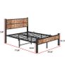 Double Bed Frame with Retro Wooden Headboard Under-Bed Storage for Medium Bedrooms, Master/Guest Room, Couples, Heavy Duty Metal Frame 800 lbs, Noise Free, Easy Assembly, Black Brown Oak Image 7