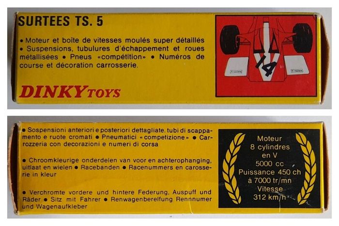 Diecast Vintage French Dinky Toys Surtees TS5 F5000 1969 - Near Mint Original Condition/Very Good Box