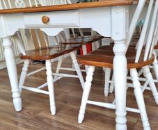 Wood dining table with 6 chairs