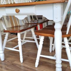 Wood dining table with 6 chairs