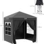 2m x 2m Garden Pop Up Gazebo Marquee Party Tent Wedding Awning Canopy New With free Carrying Case Black + Removable 2 Walls 2 Windows Image 4