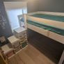 Custom Timber Small Double Loft Bed (120cm) with IKEA Trofast Storage Stairs & Mattress Image 2