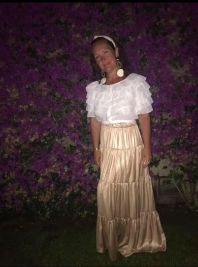 gold zara maxi skirt